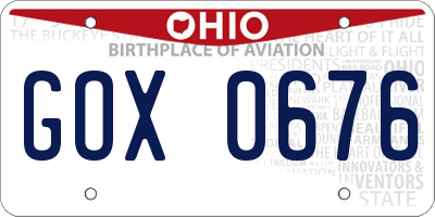 OH license plate GOX0676