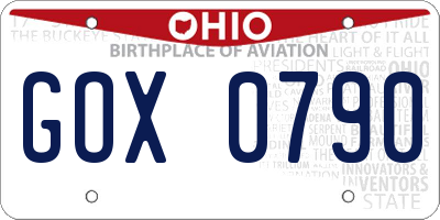 OH license plate GOX0790