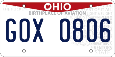 OH license plate GOX0806