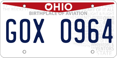 OH license plate GOX0964
