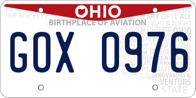 OH license plate GOX0976