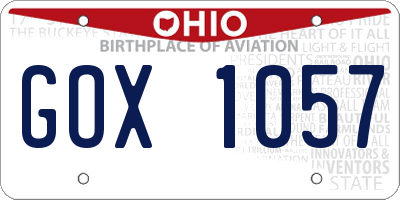 OH license plate GOX1057