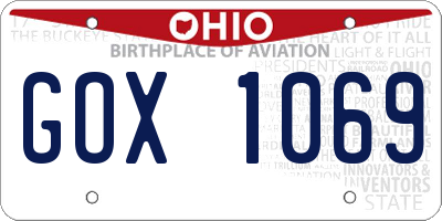 OH license plate GOX1069