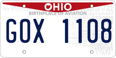 OH license plate GOX1108