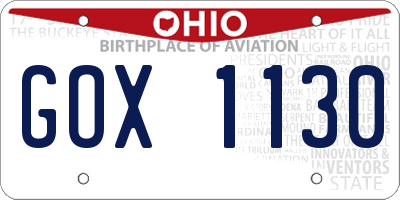 OH license plate GOX1130