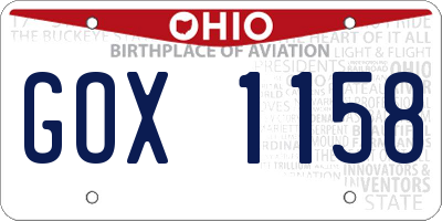 OH license plate GOX1158