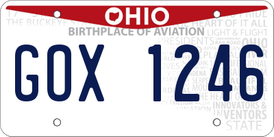 OH license plate GOX1246