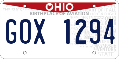 OH license plate GOX1294