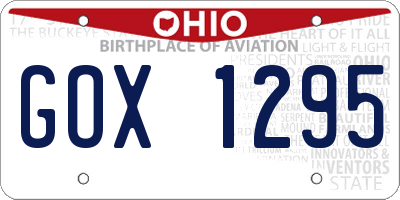 OH license plate GOX1295