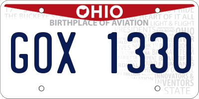 OH license plate GOX1330