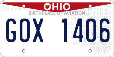 OH license plate GOX1406