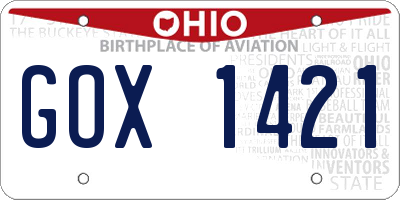 OH license plate GOX1421