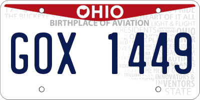 OH license plate GOX1449