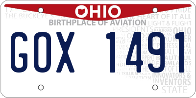 OH license plate GOX1491