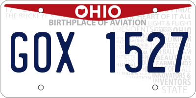 OH license plate GOX1527