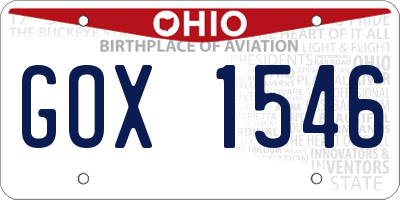 OH license plate GOX1546