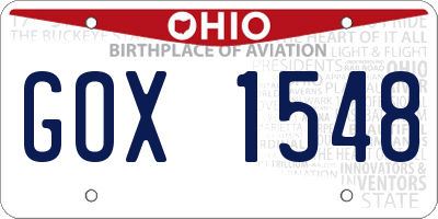 OH license plate GOX1548