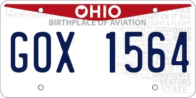 OH license plate GOX1564