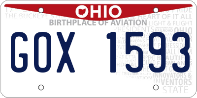 OH license plate GOX1593