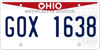 OH license plate GOX1638