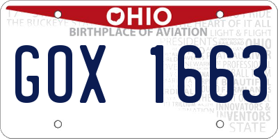OH license plate GOX1663