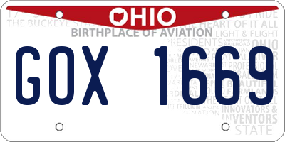 OH license plate GOX1669