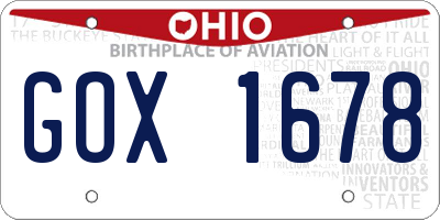 OH license plate GOX1678