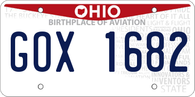 OH license plate GOX1682