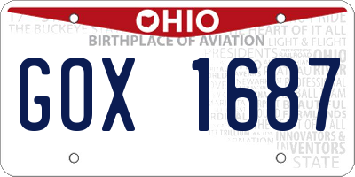 OH license plate GOX1687