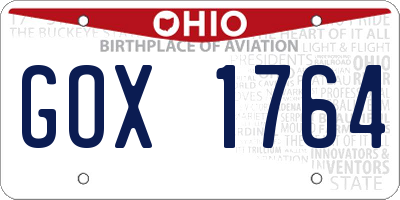 OH license plate GOX1764
