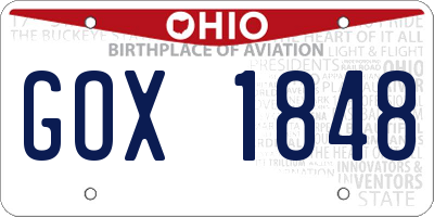 OH license plate GOX1848