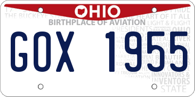 OH license plate GOX1955