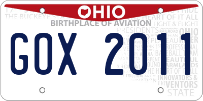 OH license plate GOX2011