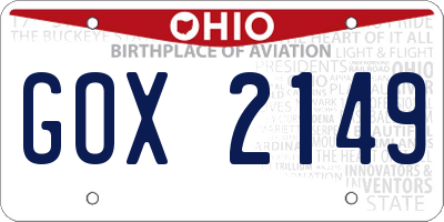 OH license plate GOX2149