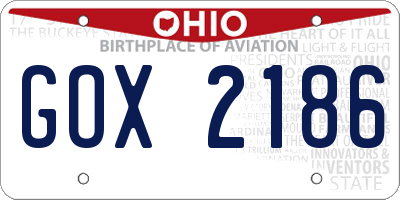 OH license plate GOX2186