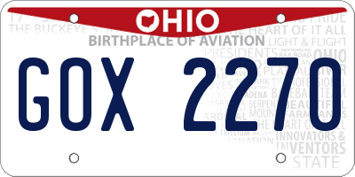 OH license plate GOX2270