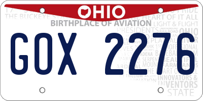 OH license plate GOX2276