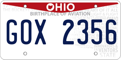 OH license plate GOX2356
