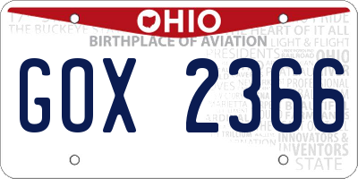 OH license plate GOX2366