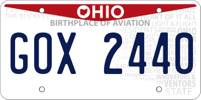OH license plate GOX2440