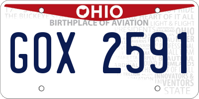 OH license plate GOX2591