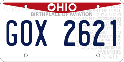 OH license plate GOX2621