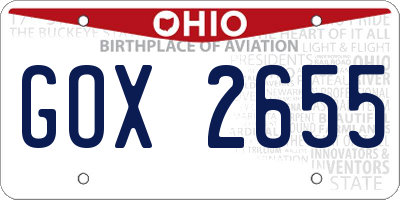 OH license plate GOX2655
