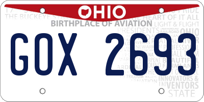 OH license plate GOX2693