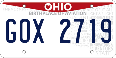 OH license plate GOX2719