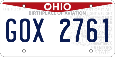 OH license plate GOX2761