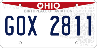 OH license plate GOX2811