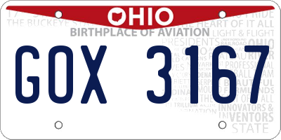 OH license plate GOX3167