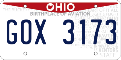 OH license plate GOX3173