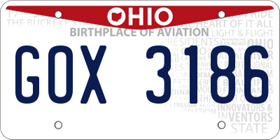 OH license plate GOX3186